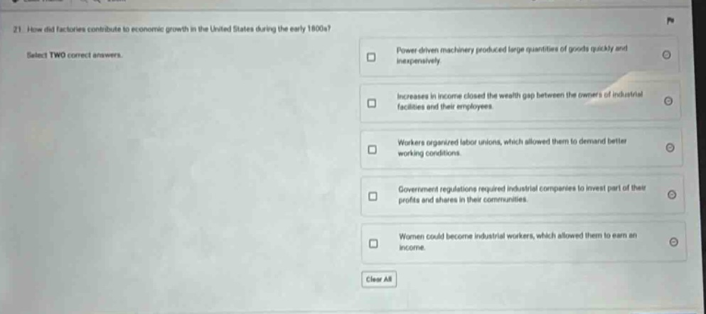 21. how did factories contribute to economic growth in the united state…
