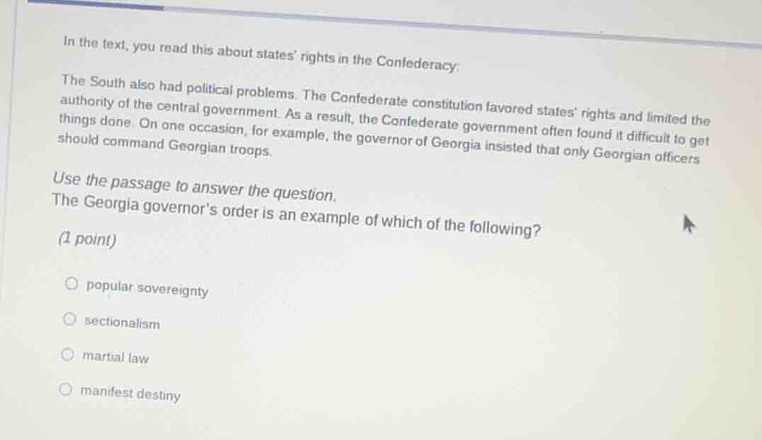 in the text, you read this about states’ rights in the confederacy: the…