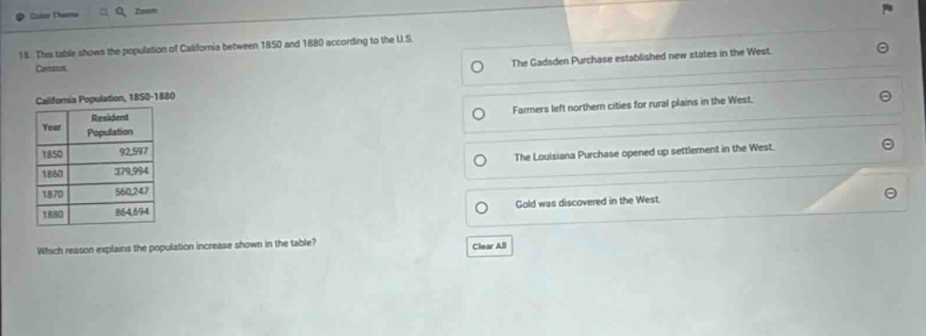 11. the table shows the population of california between 1850 and 1880 …
