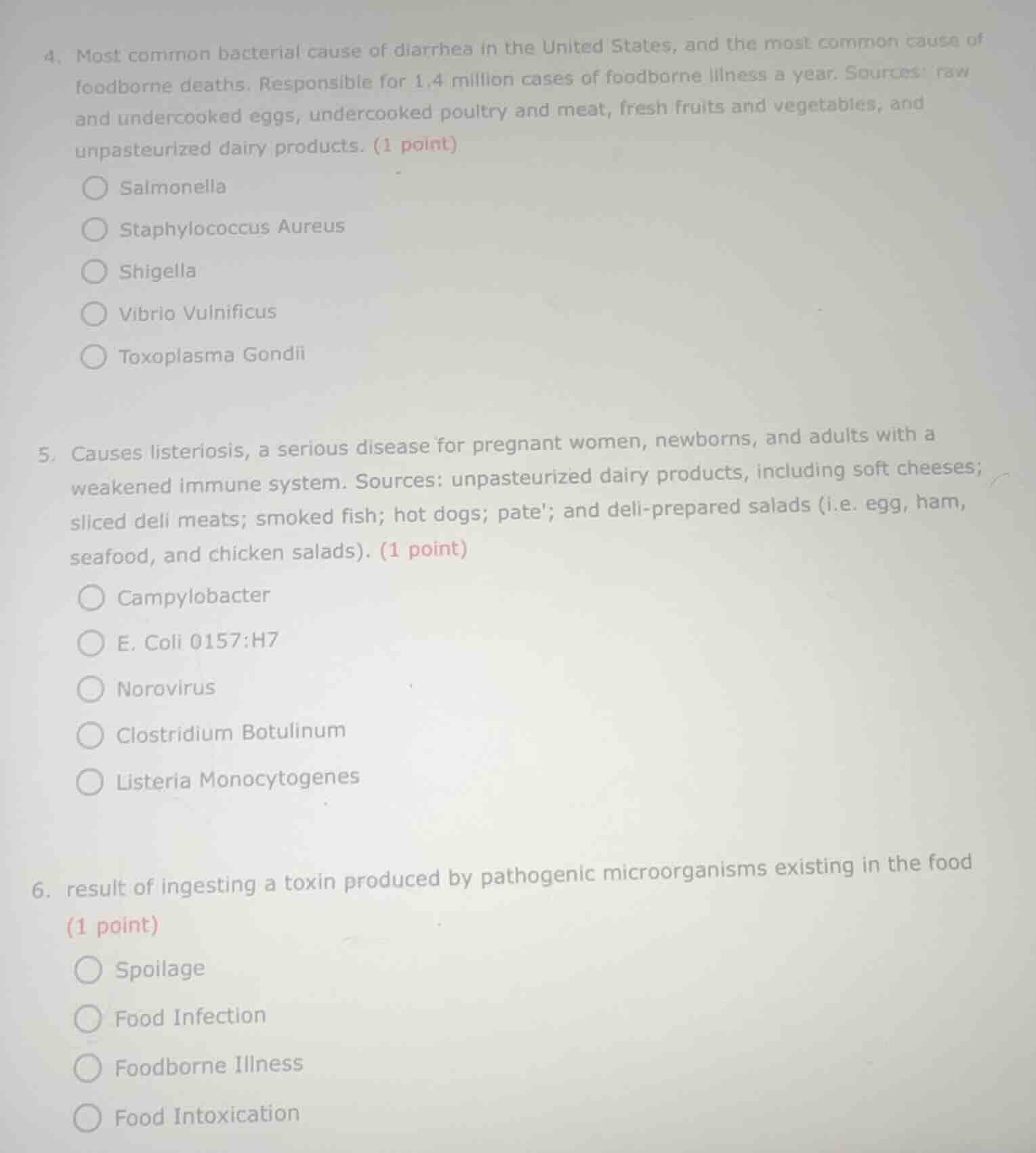4. most common bacterial cause of diarrhea in the united states, and th…