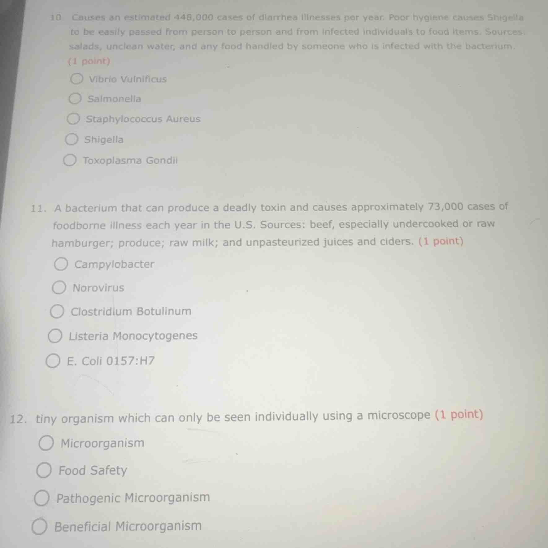 10 causes an estimated 448,000 cases of diarrhea illnesses per year. po…