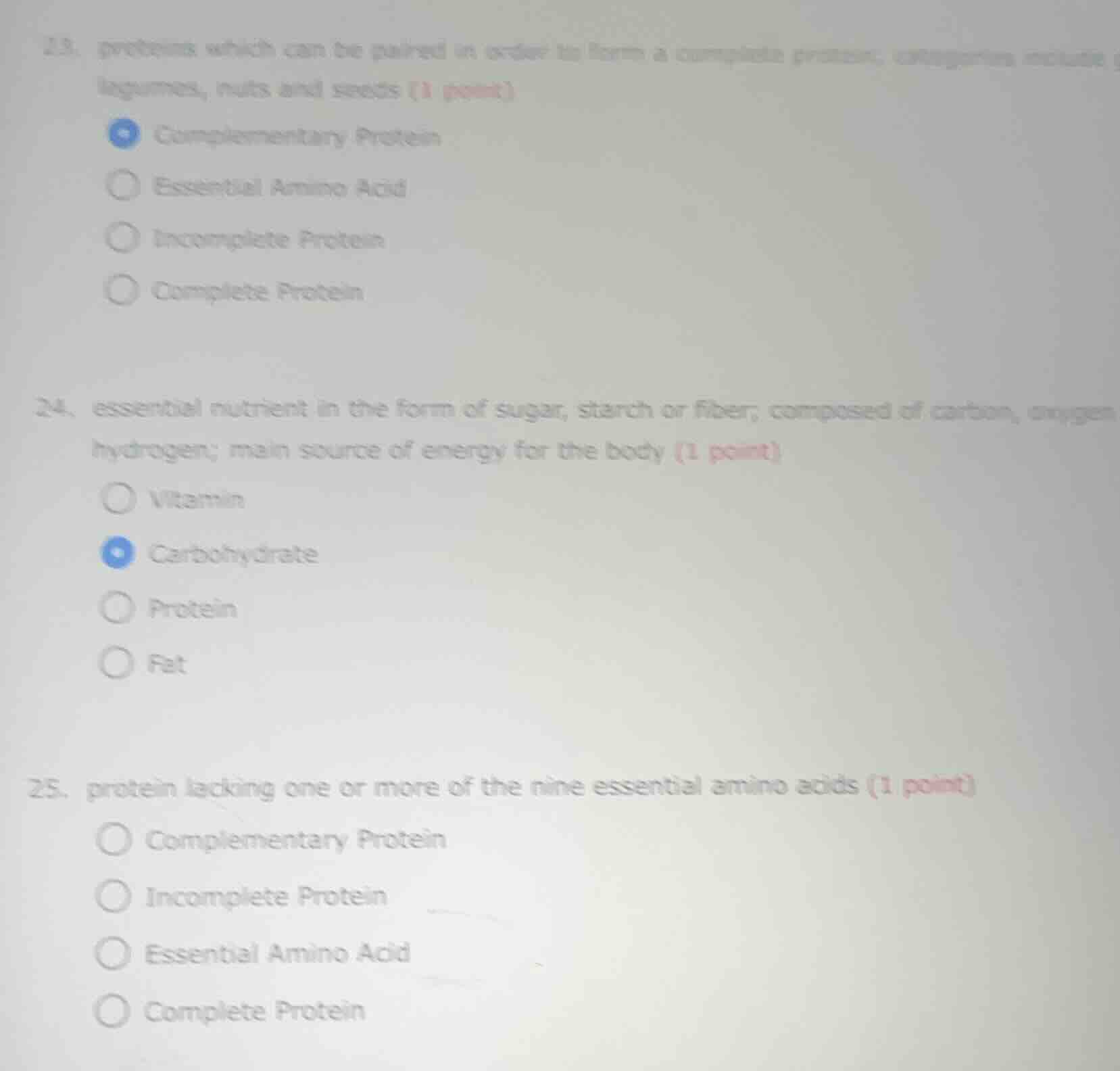 23. proteins which can be paired in order to form a complete protein; c…