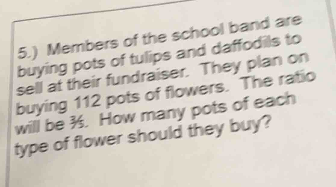 5.) members of the school band are buying pots of tulips and daffodils …