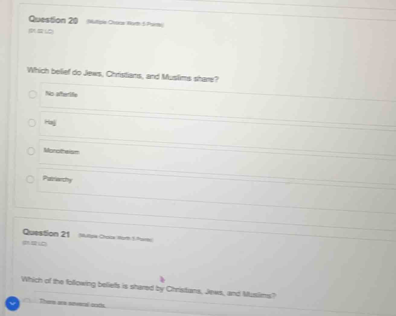 question 20 (multiple choice worth 5 points) (01.02 lc) which belief do…