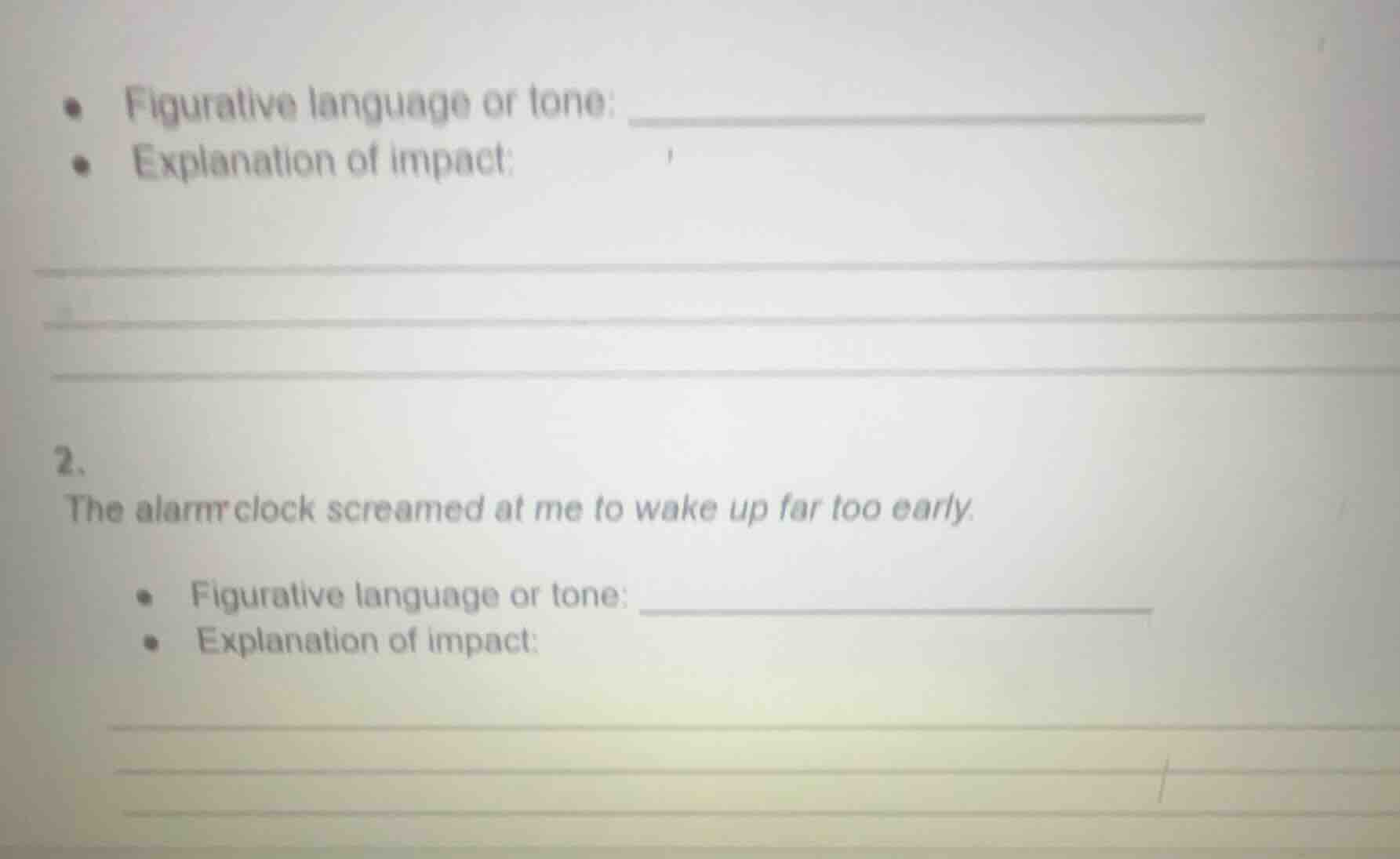 • figurative language or tone: • explanation of impact: 2. the alarm cl…