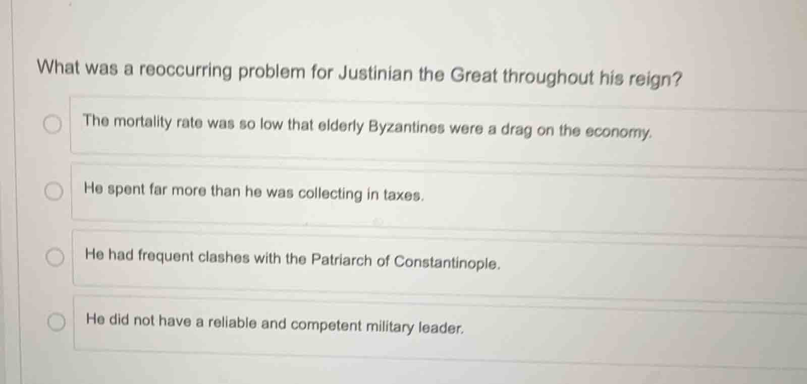 what was a reoccurring problem for justinian the great throughout his r…