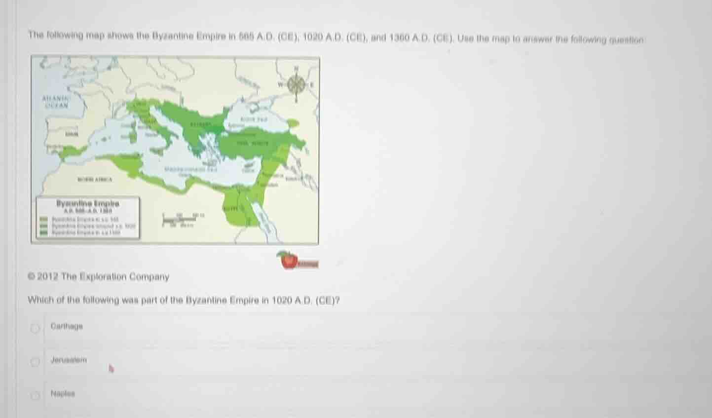 the following map shows the byzantine empire in 565 a.d. (ce), 1020 a.d…