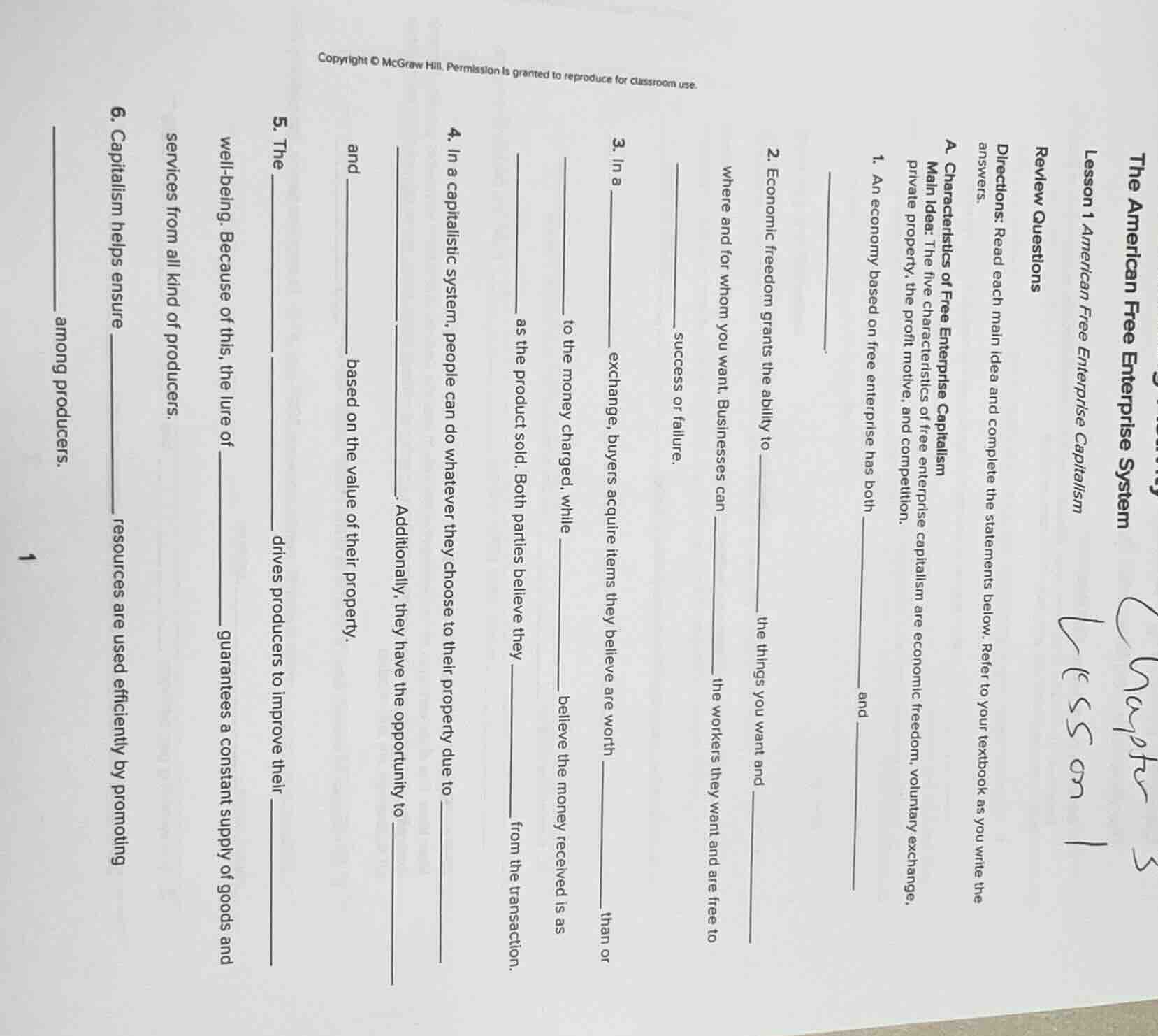 the american free enterprise system lesson 1 american free enterprise c…