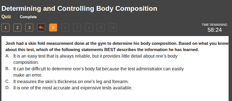 josh had a skin fold measurement done at the gym to determine his body …