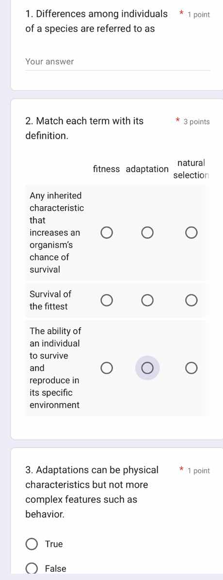 1. differences among individuals of a species are referred to as your a…