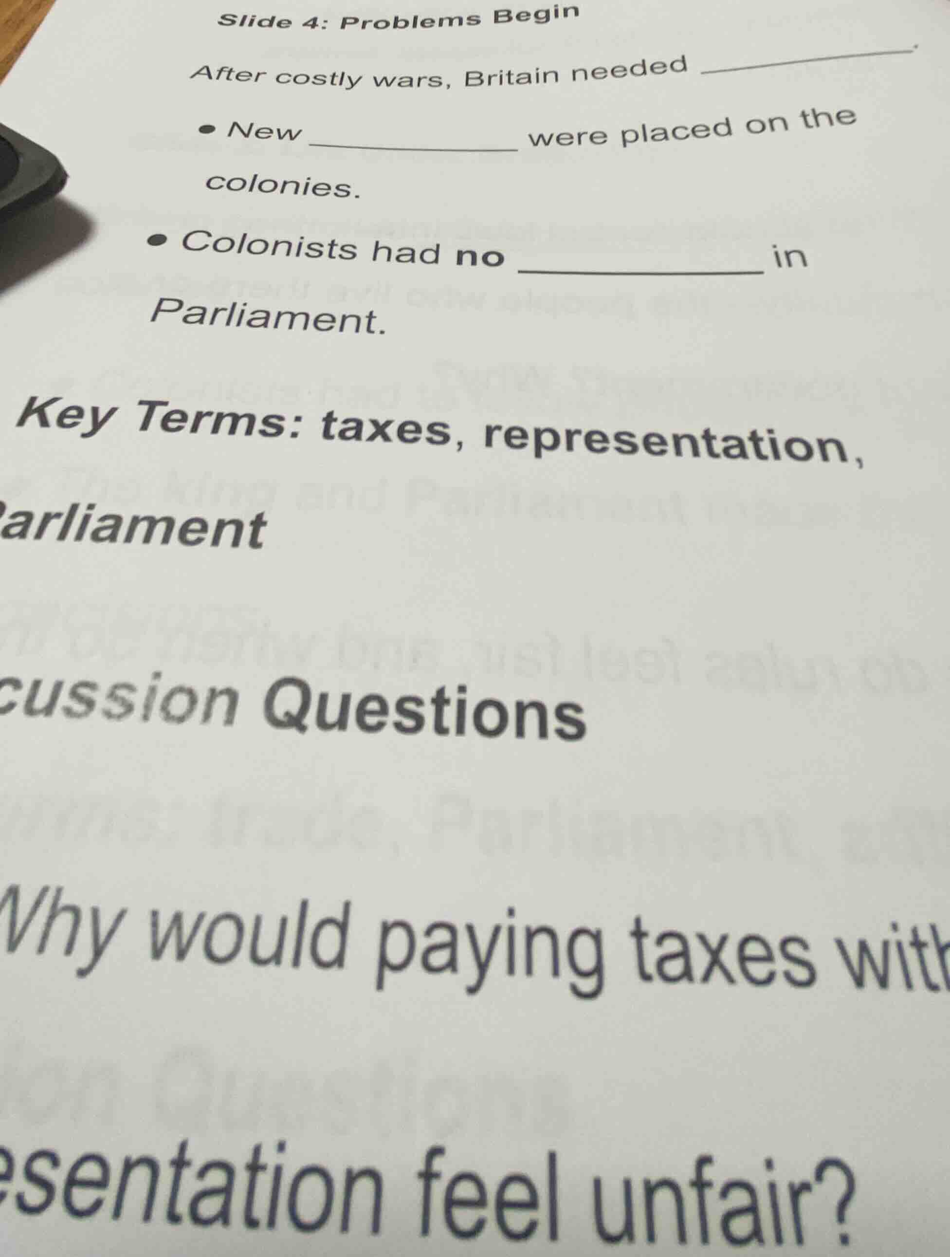 slide 4: problems begin after costly wars, britain needed _____________…