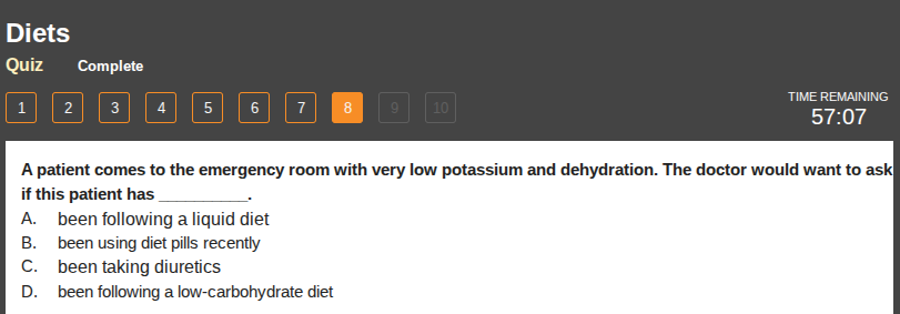 a patient comes to the emergency room with very low potassium and dehyd…