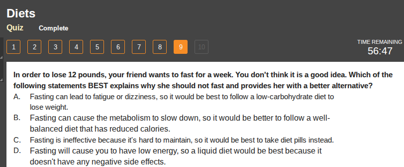 in order to lose 12 pounds, your friend wants to fast for a week. you d…