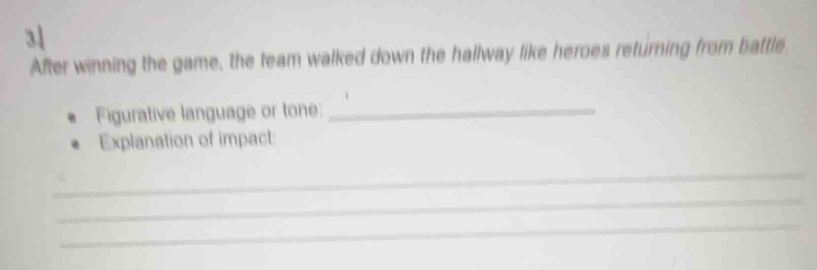 3 after winning the game, the team walked down the hallway like heroes …