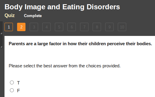 body image and eating disorders quiz complete 1 2 3 4 5 6 7 8 9 10 pare…