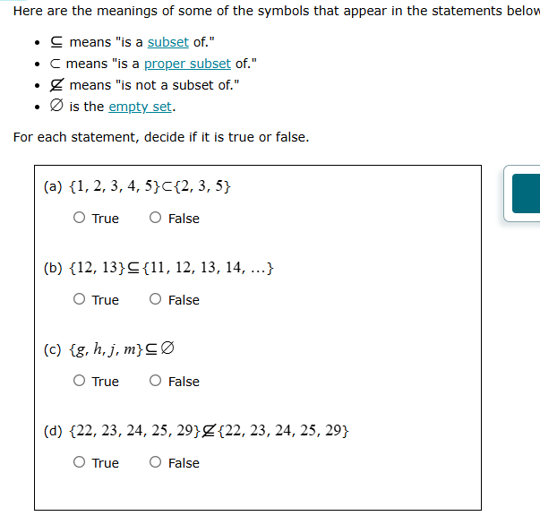 here are the meanings of some of the symbols that appear in the stateme…