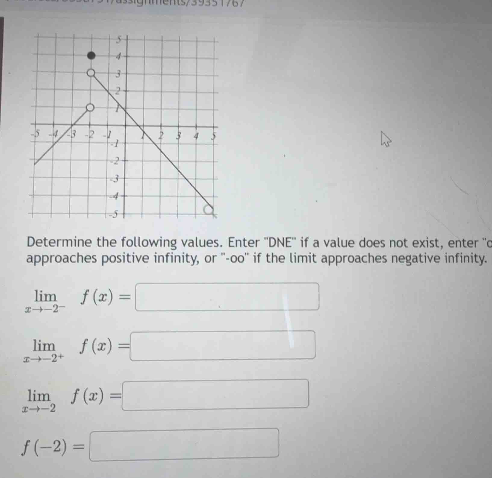 determine the following values. enter \dne\ if a value does not exist, …