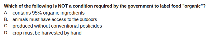 which of the following is not a condition required by the government to…