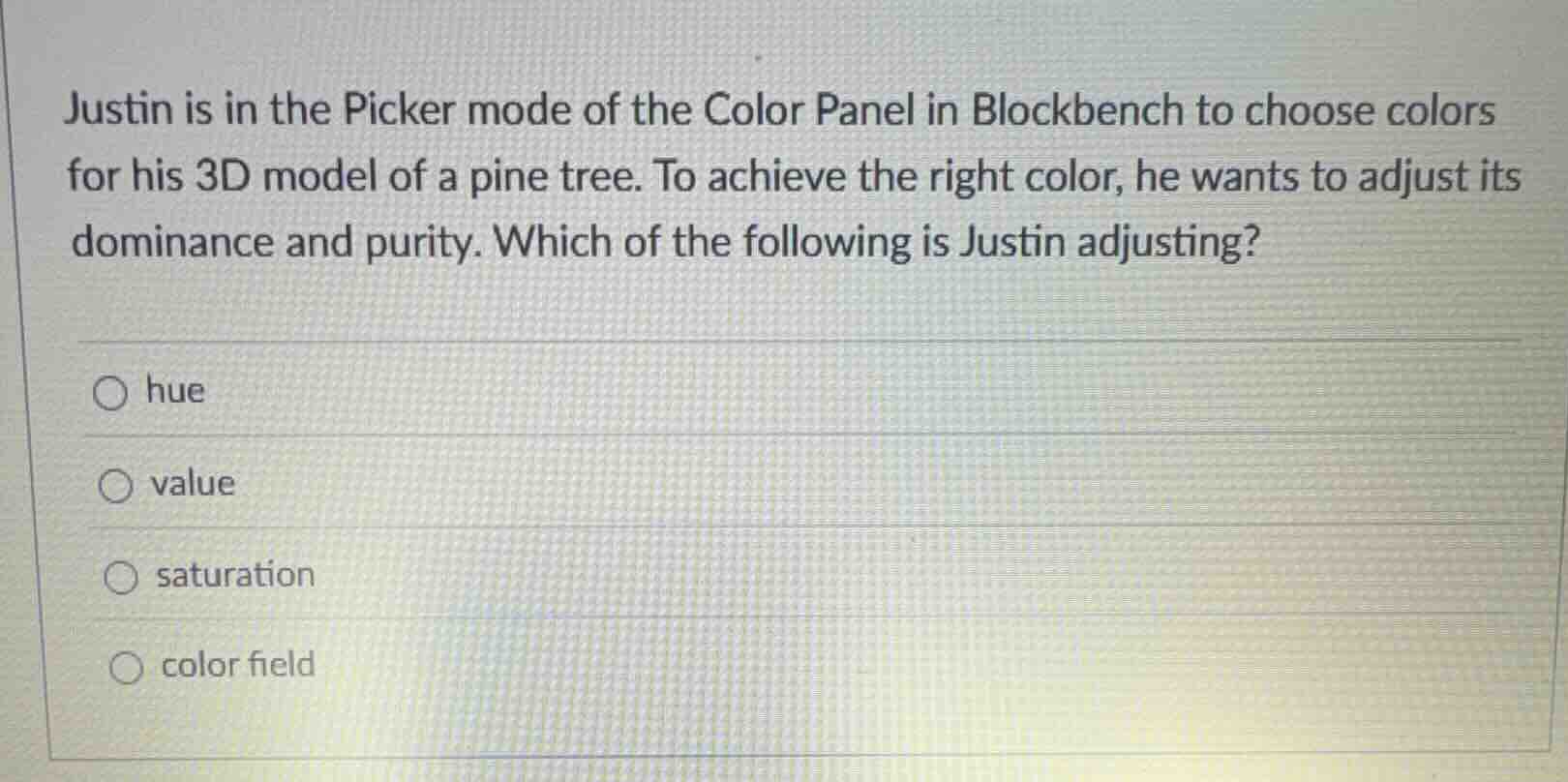 justin is in the picker mode of the color panel in blockbench to choose…
