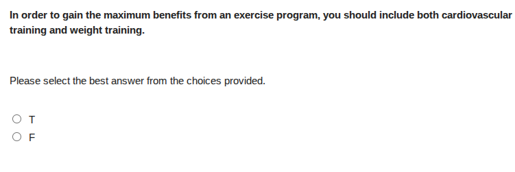 in order to gain the maximum benefits from an exercise program, you sho…