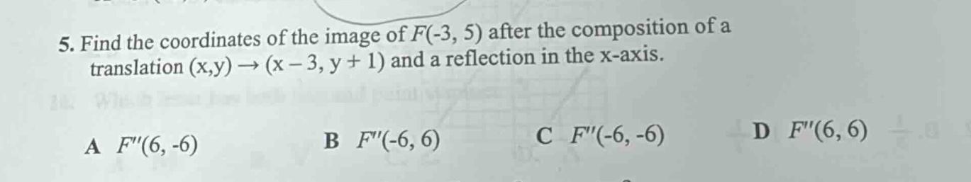 5. find the coordinates of the image of f(-3, 5) after the composition …