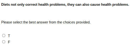 diets not only correct health problems, they can also cause health prob…