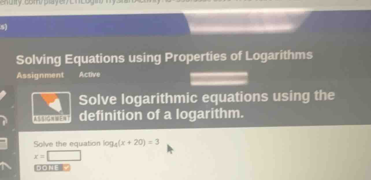 solving equations using properties of logarithms assignment active solv…
