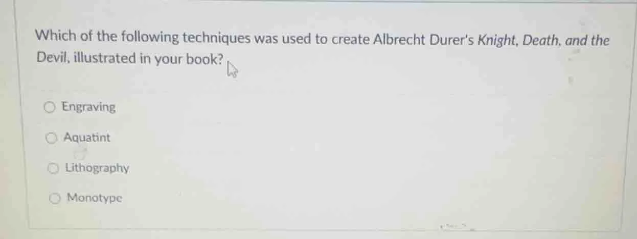 which of the following techniques was used to create albrecht durers kn…