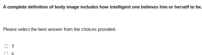 a complete definition of body image includes how intelligent one believ…