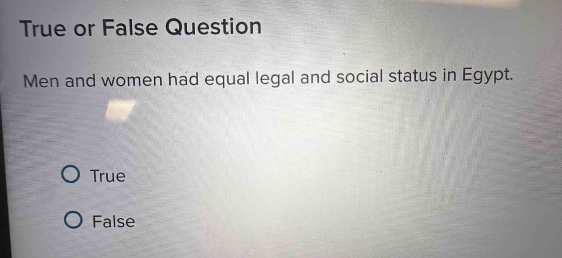 true or false question men and women had equal legal and social status …