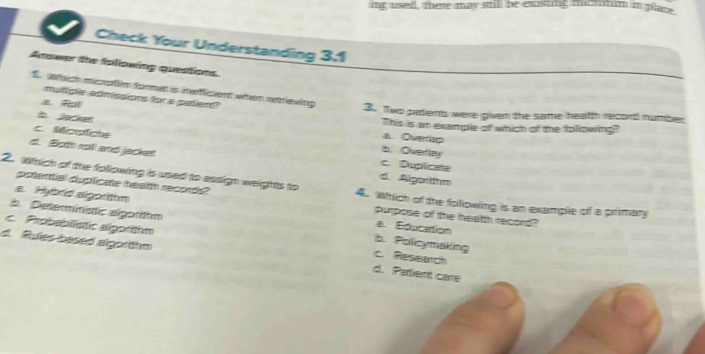 check your understanding 3.1 answer the following questions. 1. which m…
