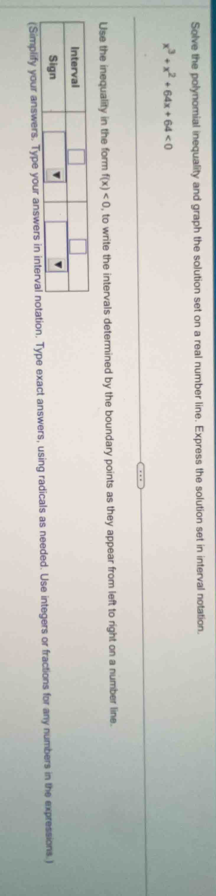 solve the polynomial inequality and graph the solution set on a real nu…