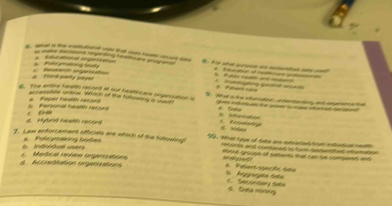 5. what is the institutional user that uses health record data to make …