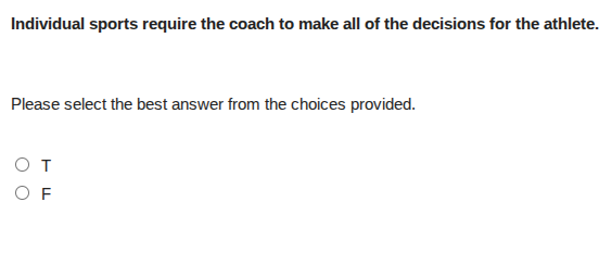 individual sports require the coach to make all of the decisions for th…
