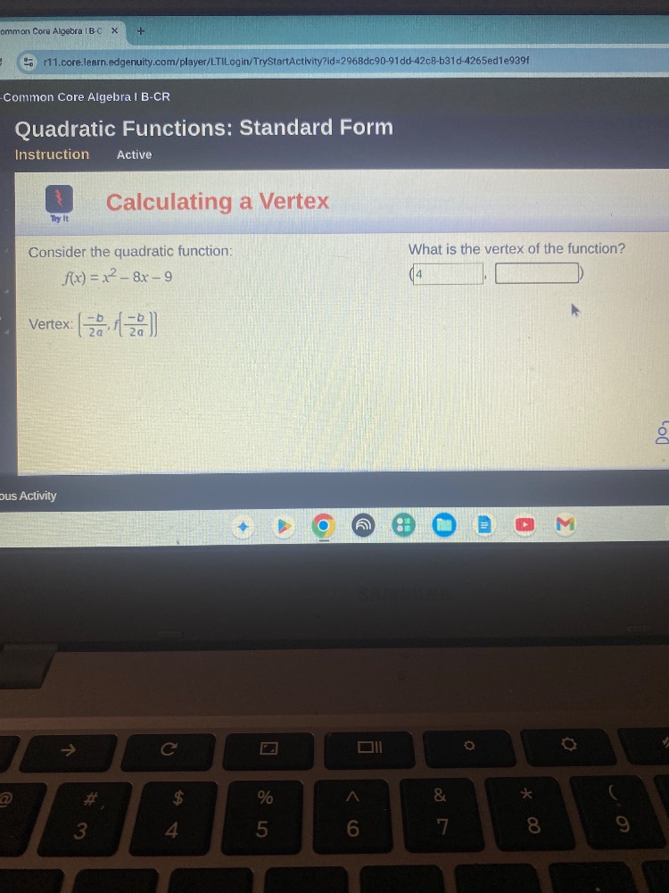 common core algebra i b - cr quadratic functions: standard form instruc…