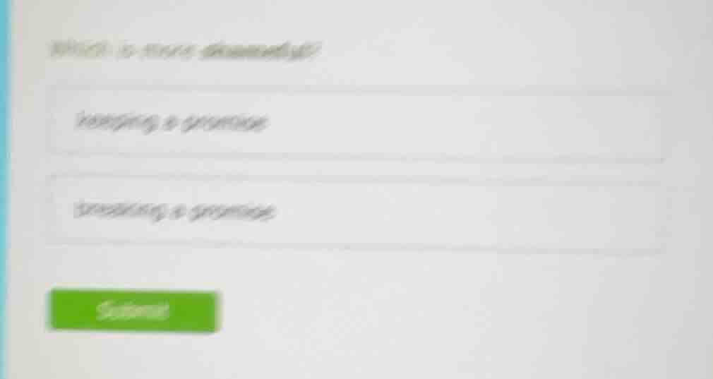 which is more dishonorable? keeping a promise breaking a promise
