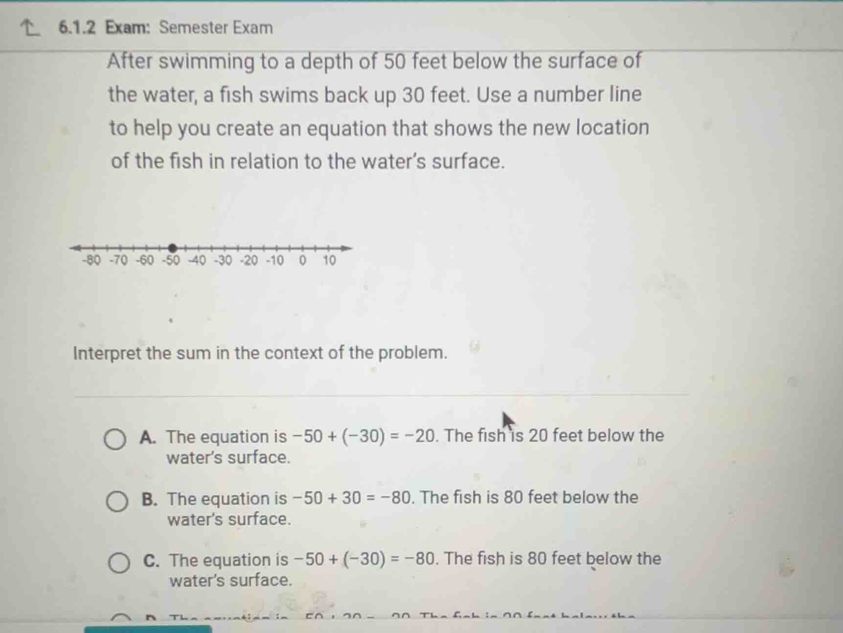 6.1.2 exam: semester exam after swimming to a depth of 50 feet below th…