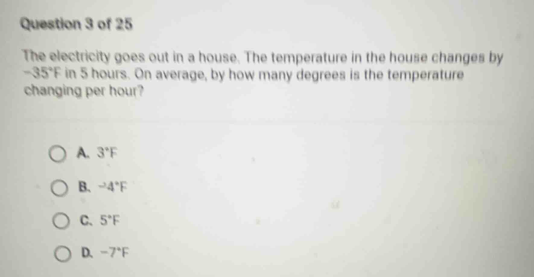 question 3 of 25 the electricity goes out in a house. the temperature i…