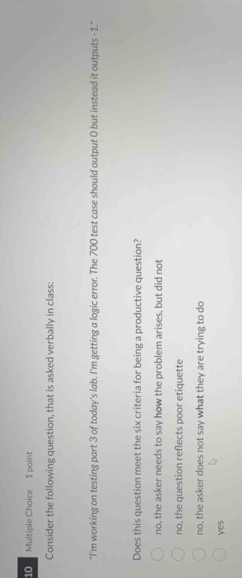 10 multiple choice 1 point consider the following question, that is ask…