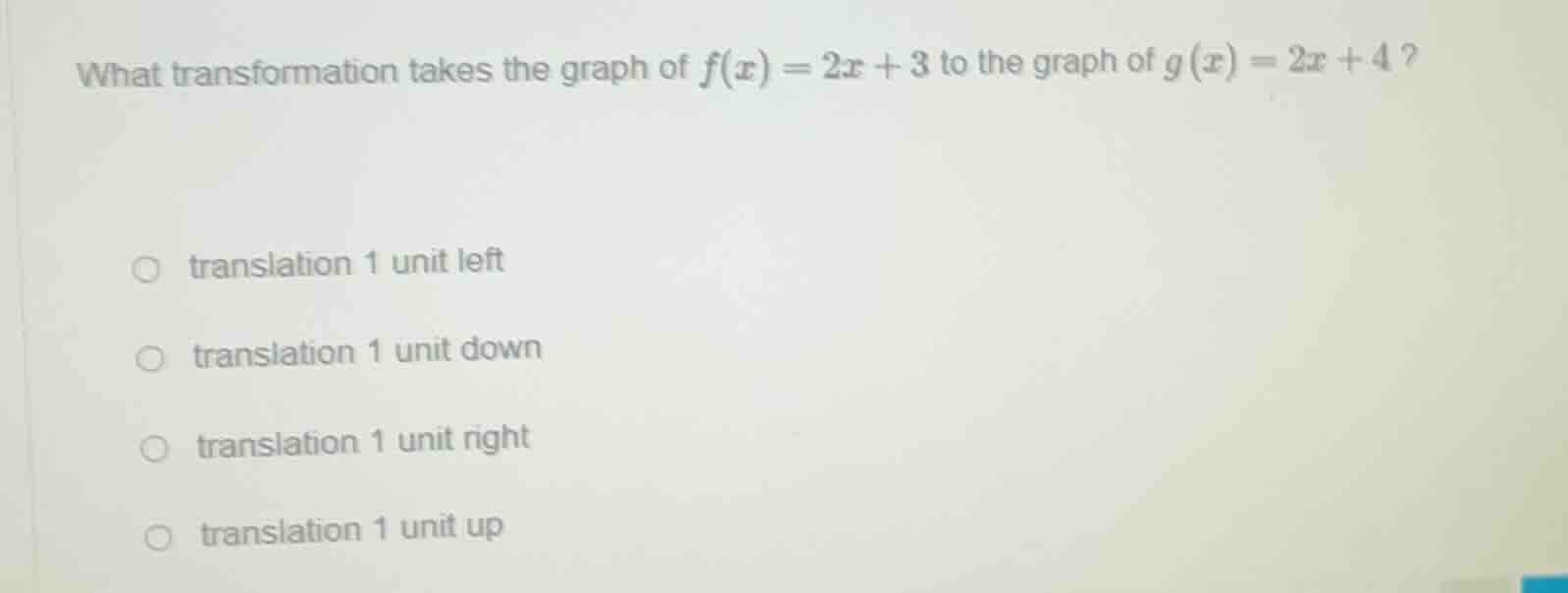what transformation takes the graph of $f(x) = 2x + 3$ to the graph of …