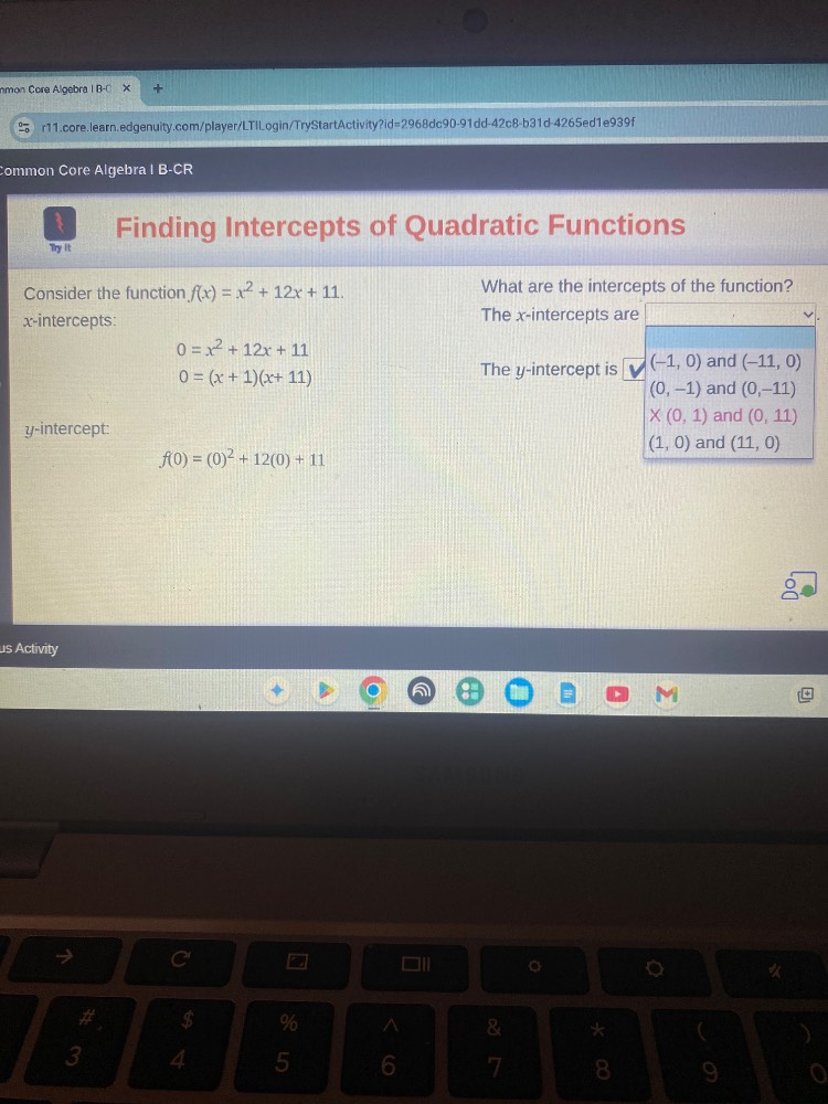 finding intercepts of quadratic functions consider the function ( f(x) …
