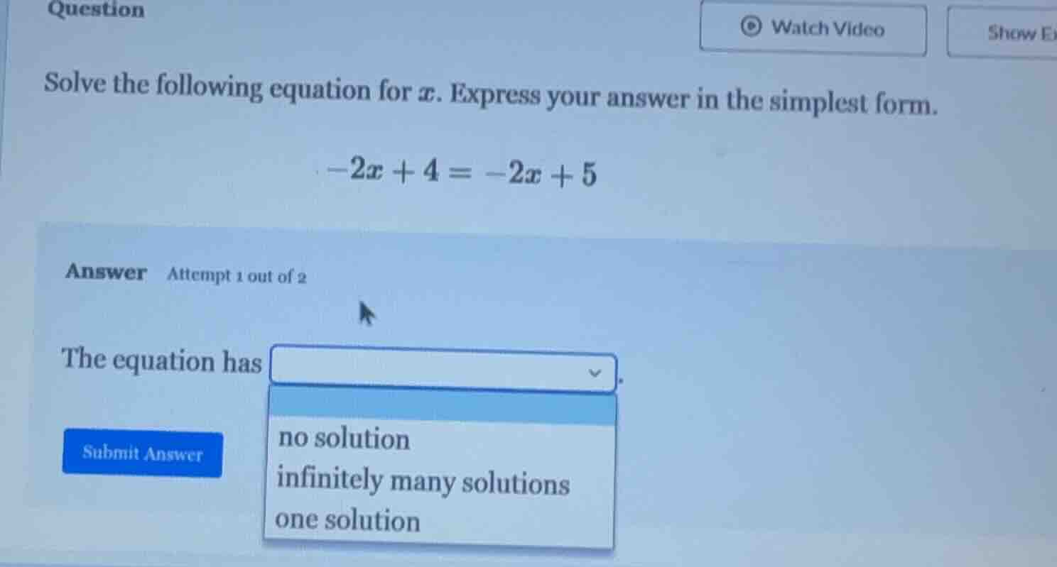 solve the following equation for x. express your answer in the simplest…