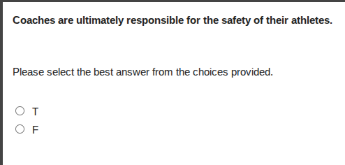 coaches are ultimately responsible for the safety of their athletes. pl…