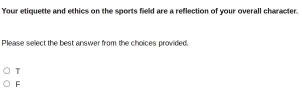 your etiquette and ethics on the sports field are a reflection of your …
