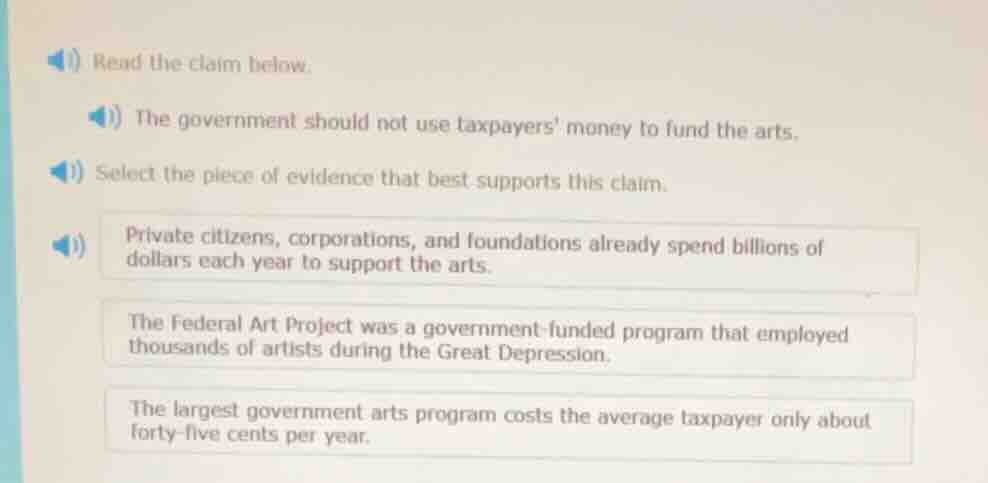 read the claim below. the government should not use taxpayers money to …