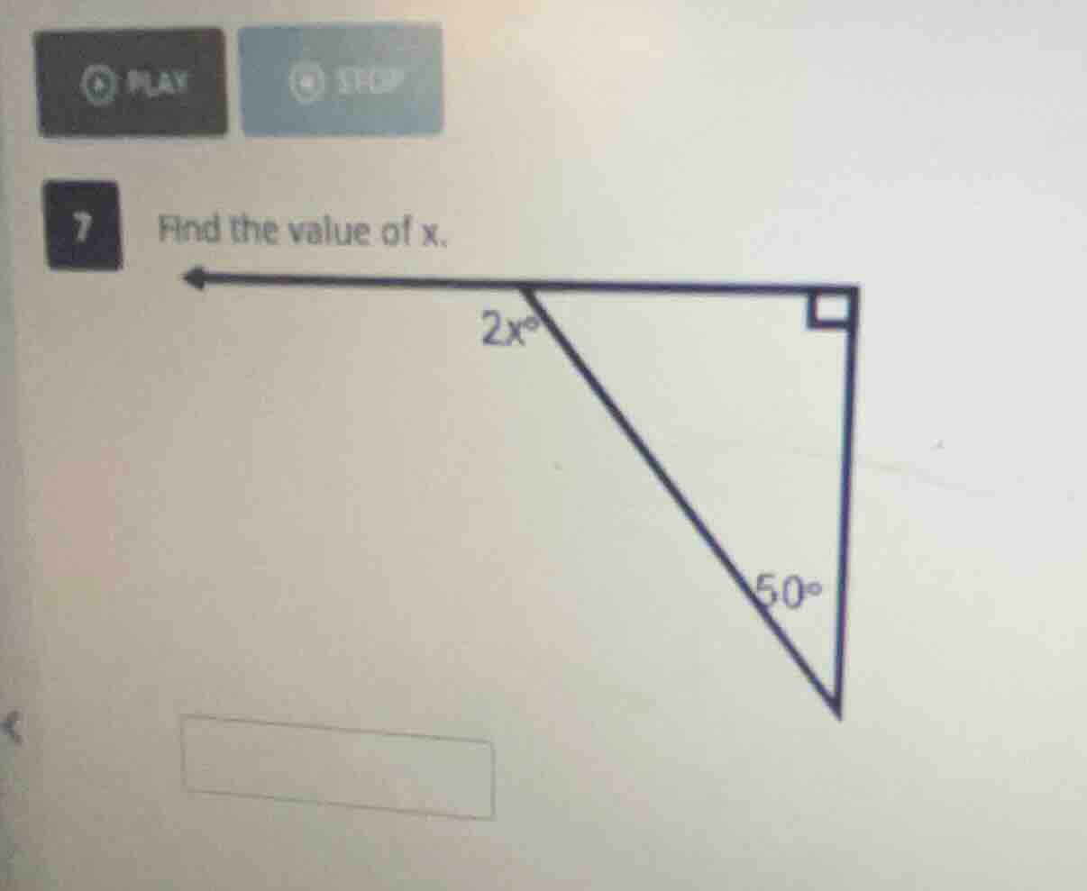 7 find the value of x.