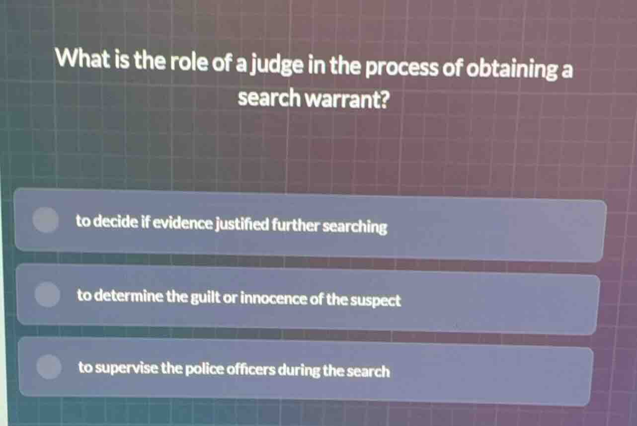 what is the role of a judge in the process of obtaining a search warran…