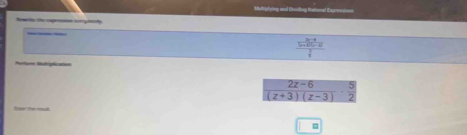 simplify the expression completely. perform multiplication \\(dfrac{2z …