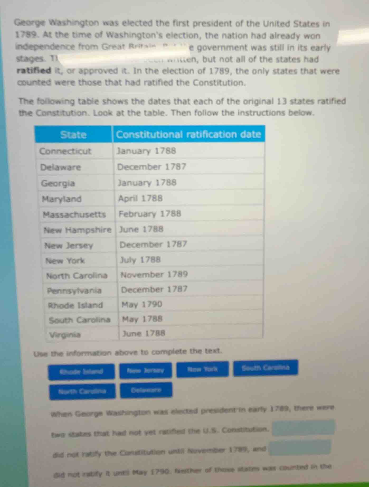 george washington was elected the first president of the united states …