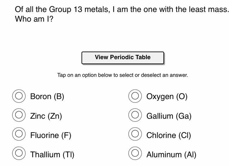 of all the group 13 metals, i am the one with the least mass. who am i?…